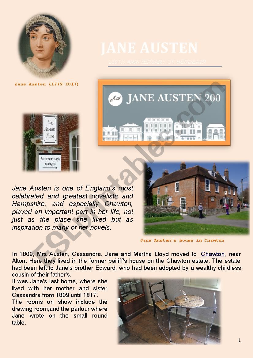 Jane Austen - The 200th anniversary of her death