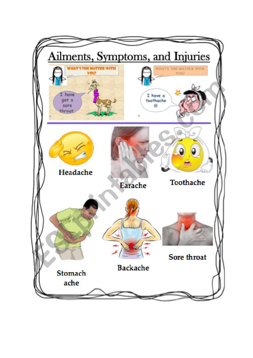 Symptoms Vocabulary worksheet