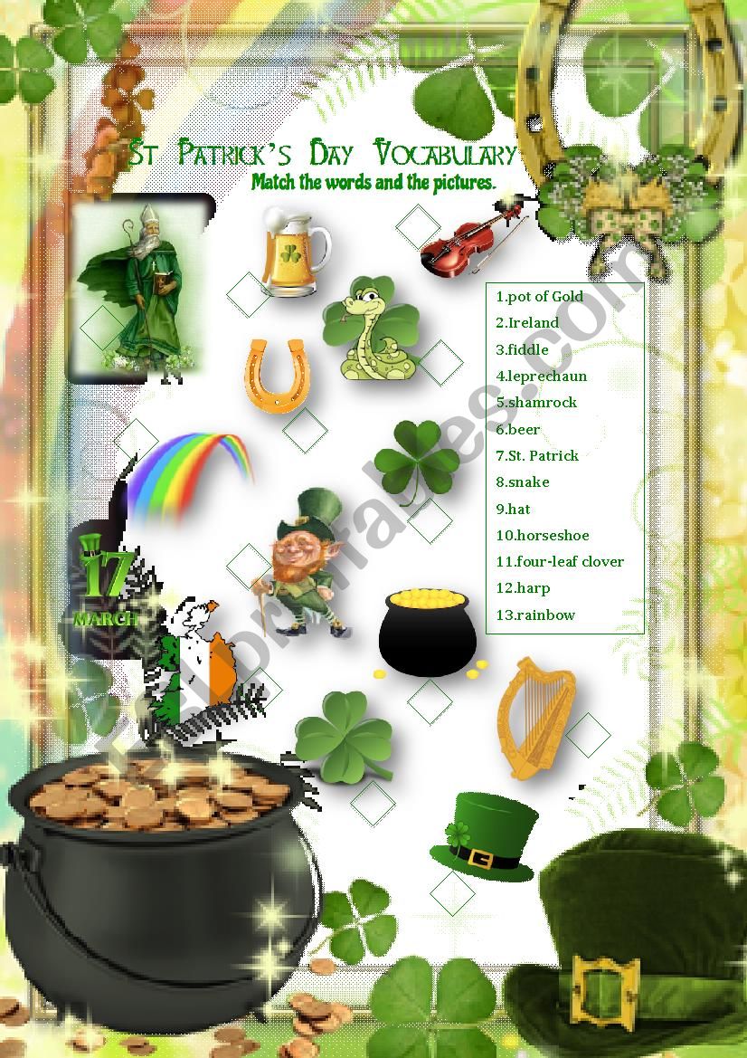 St. Patricks Day-Matching exercise