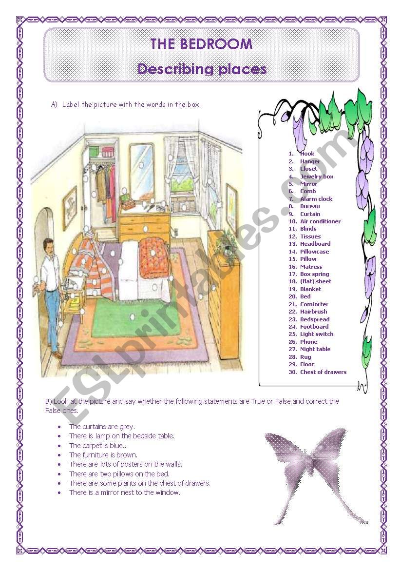 THE BEDROOM- (27-07-2008) worksheet