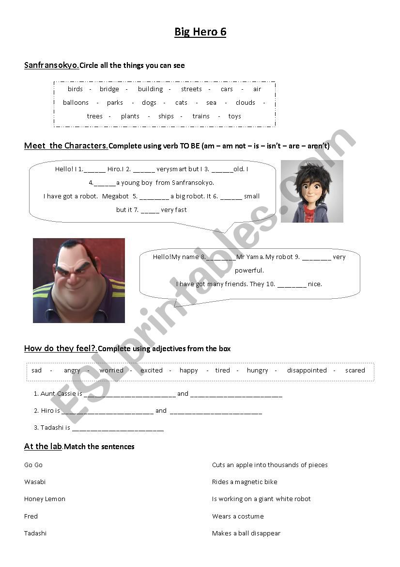 Big Hero worksheet