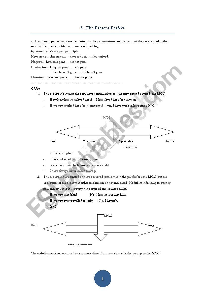 present perfect worksheet