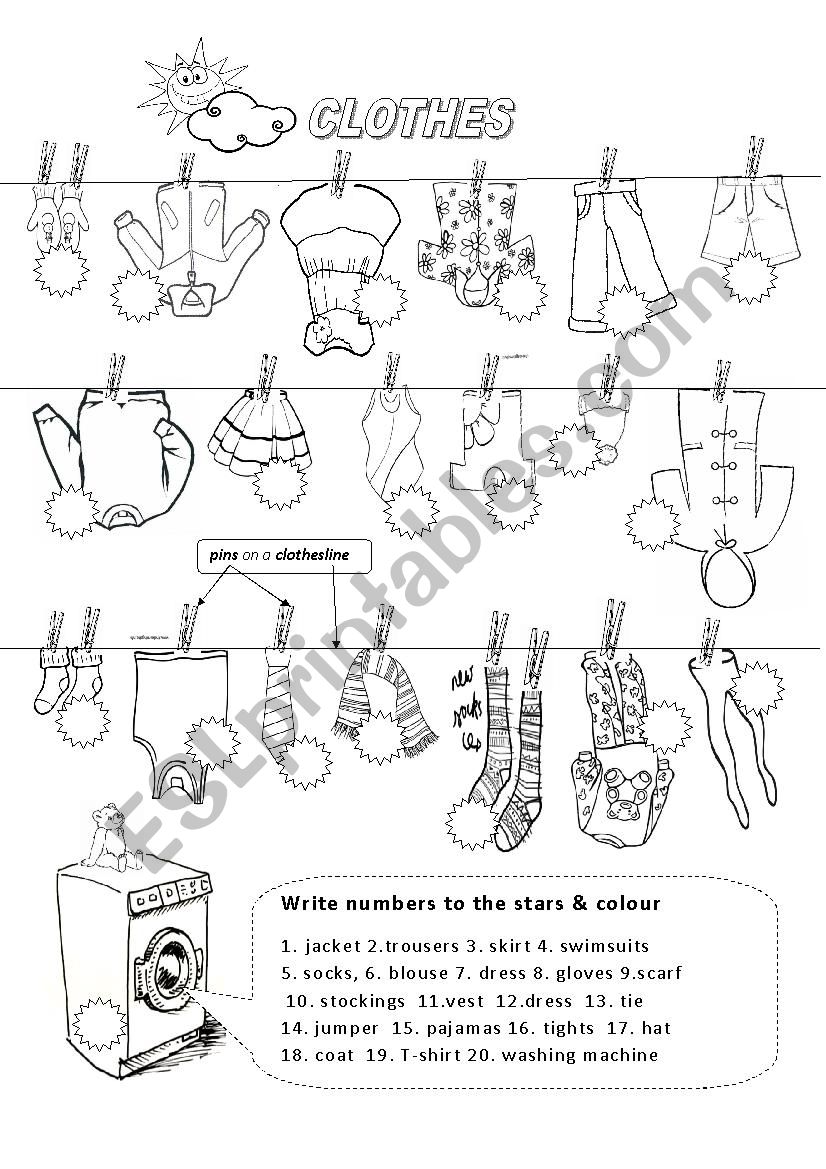 Clothes worksheet