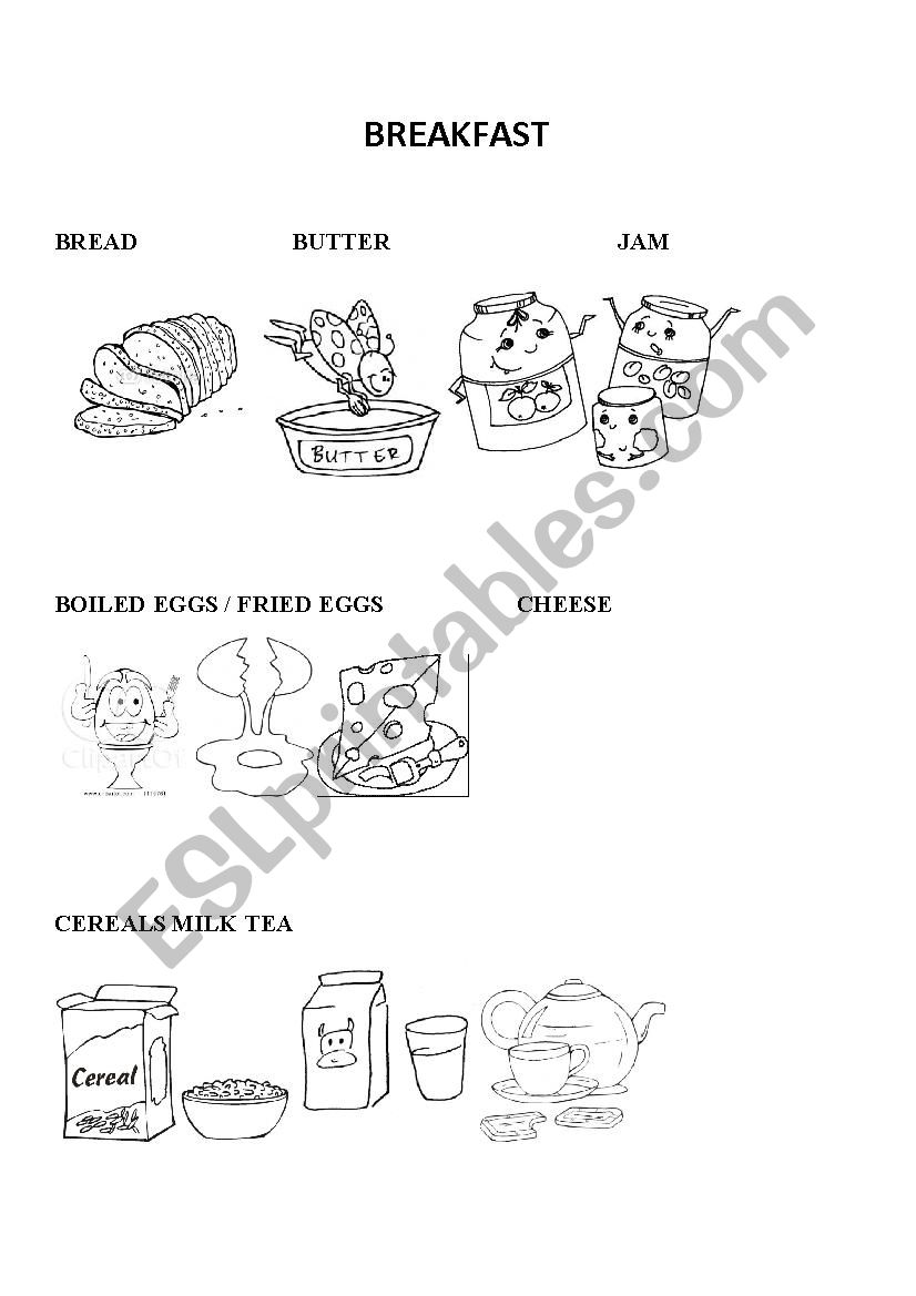 Breakfast worksheet