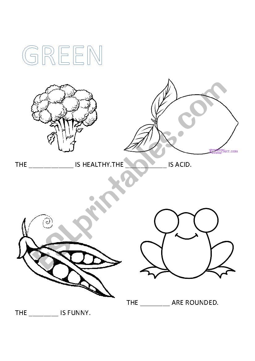 Green color worksheet