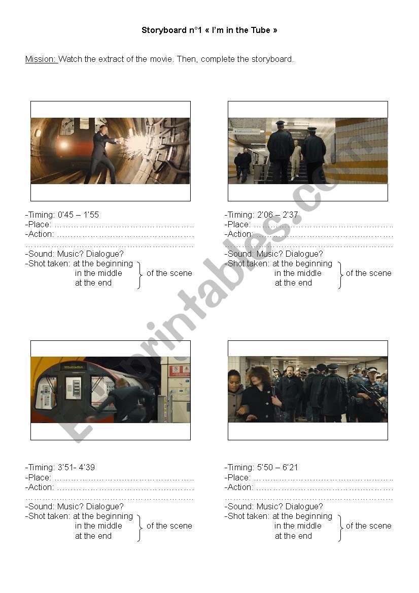 James Bond Skyfall storyboard study