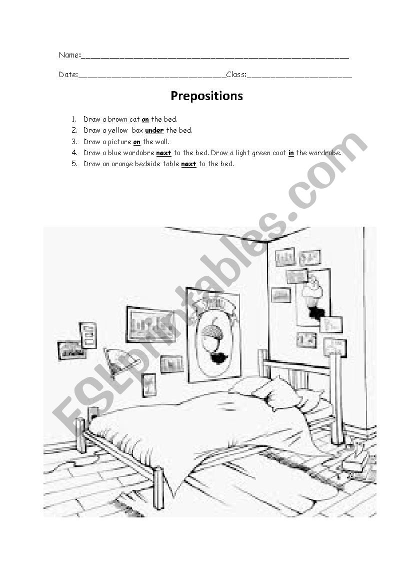 Prepositions worksheet