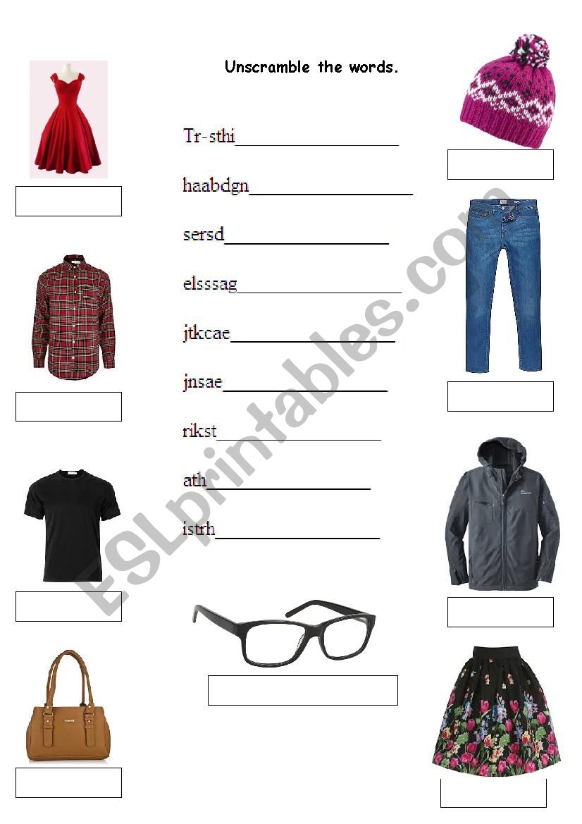 Clothes Scrambled  worksheet