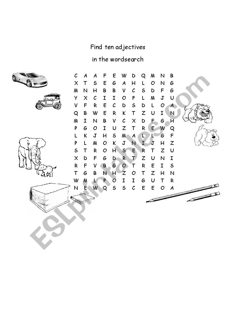 Opposite Adjectives Wordsearch