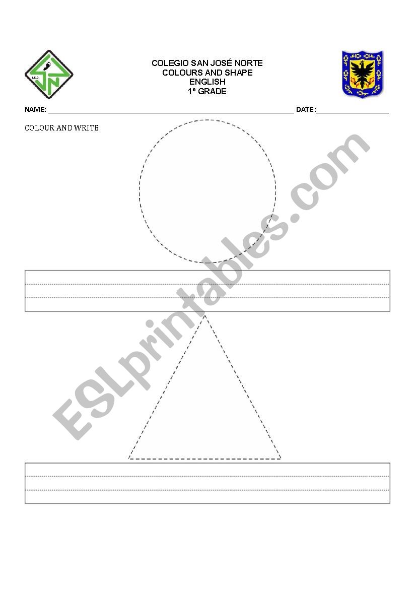 COLORS AND SHAPES worksheet