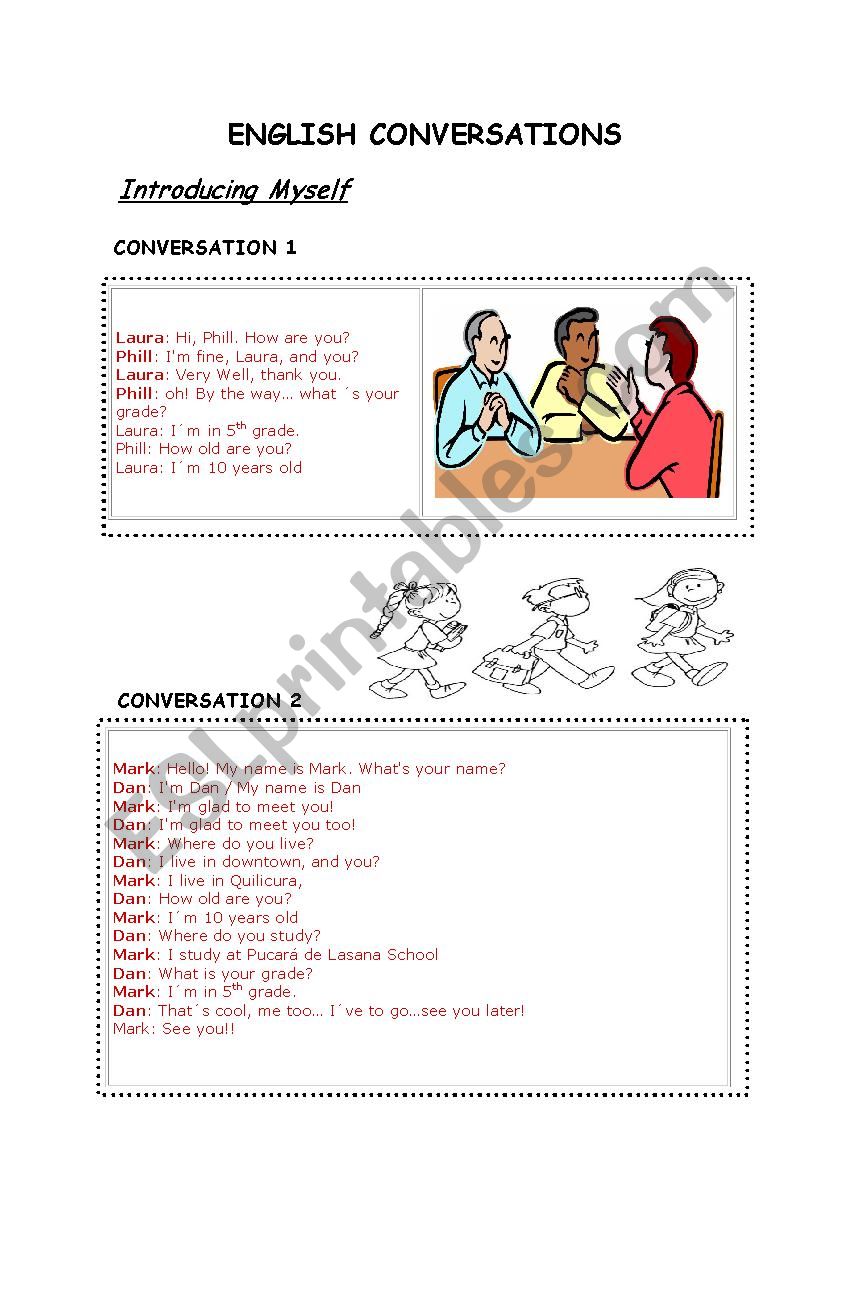 Basic Conversations worksheet