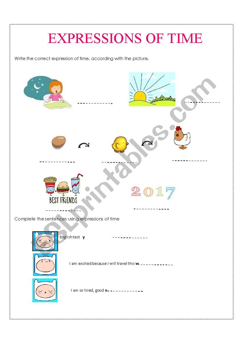 Expressions of time worksheet