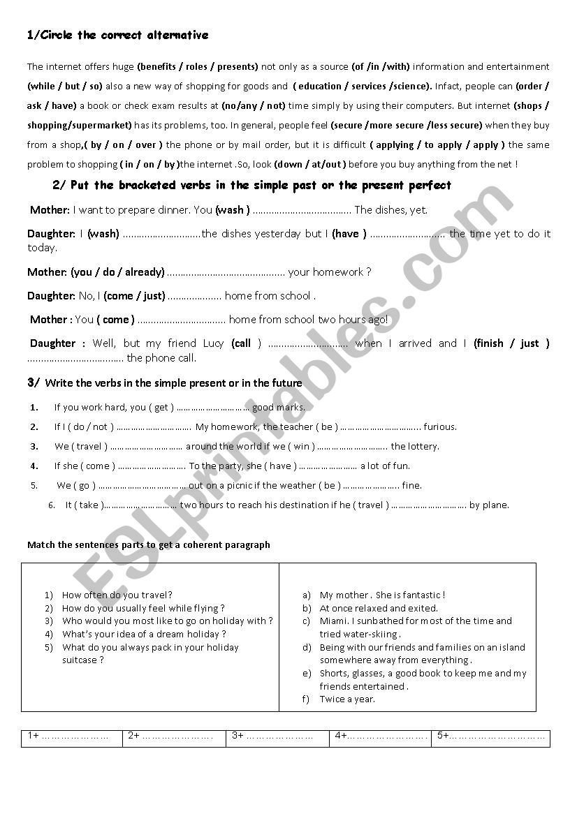 9th form review of module 4 worksheet