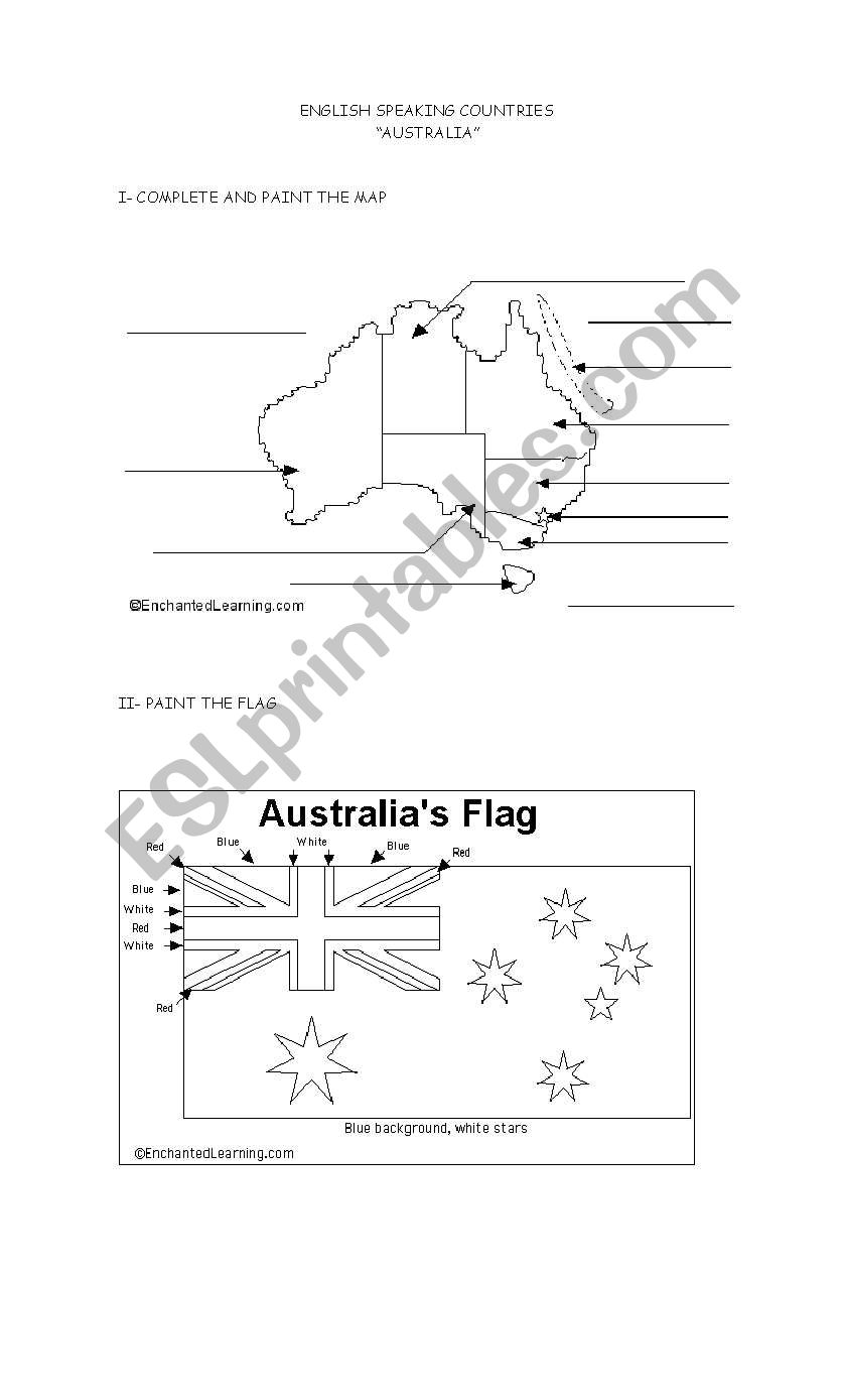 Australia worksheet