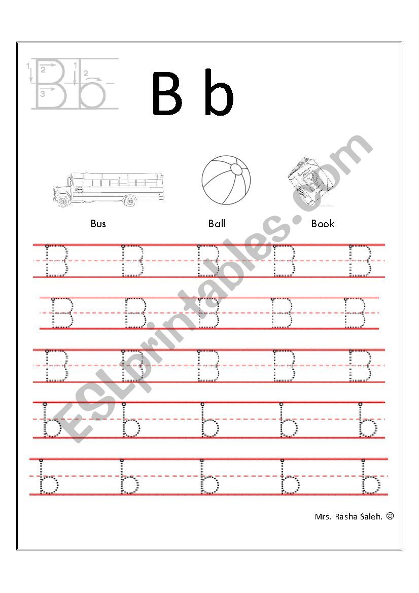 handwriting letter B-b worksheet