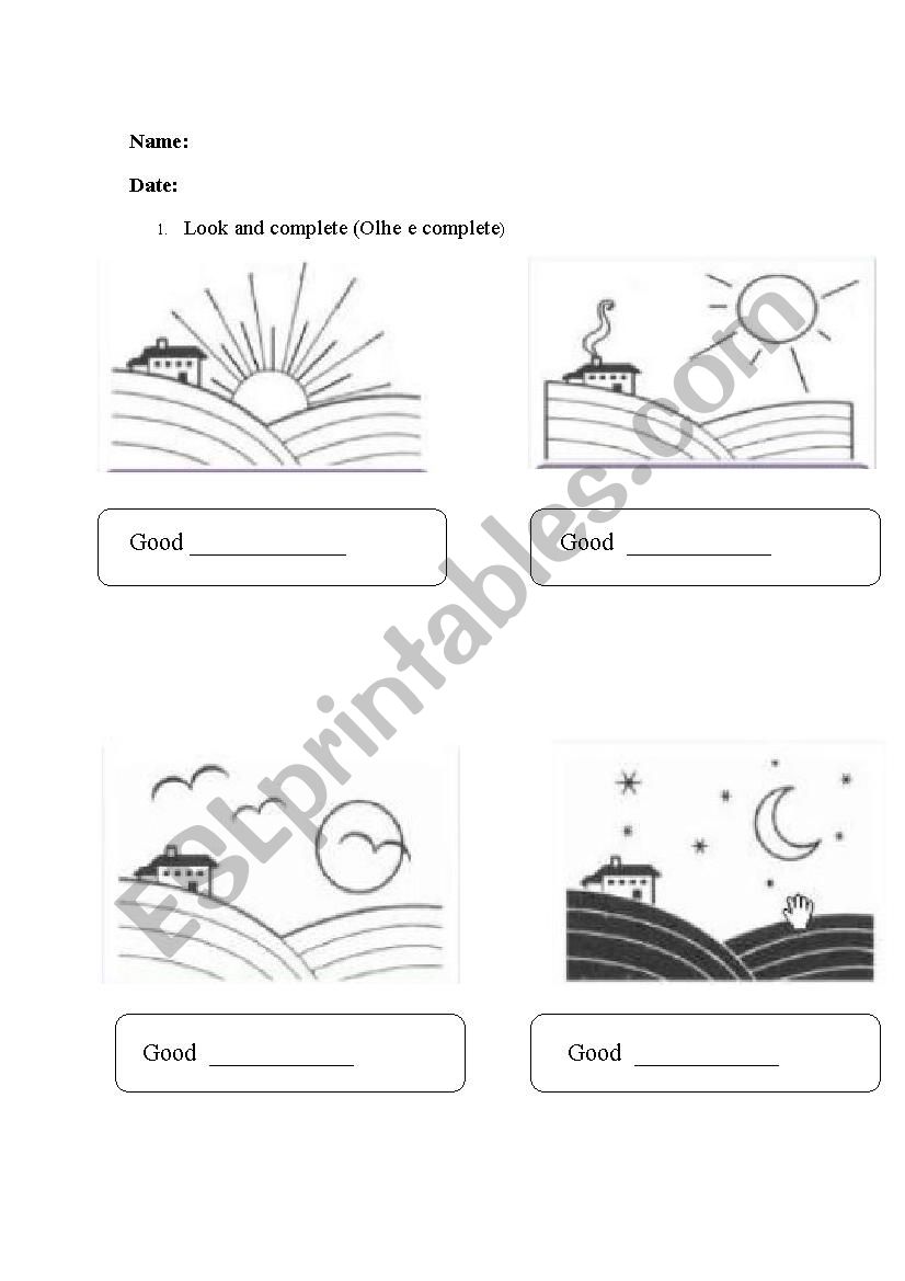 Greetings worksheet