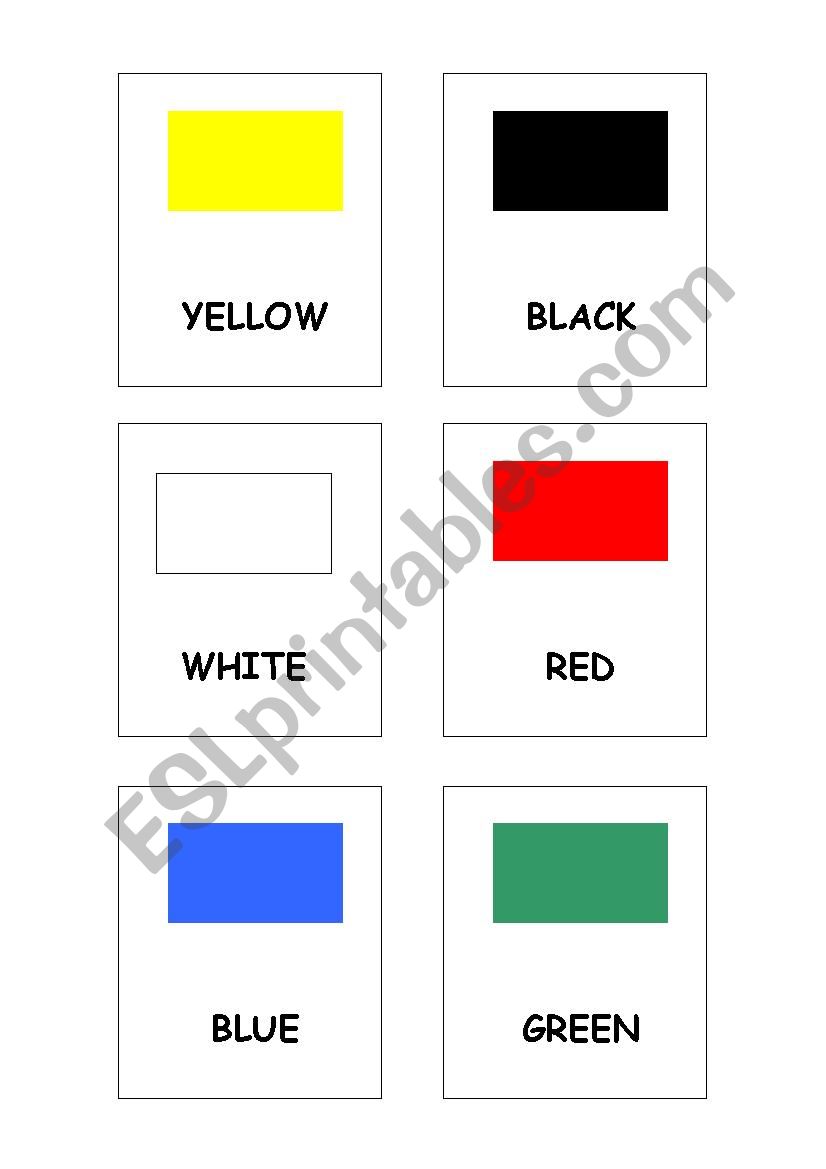 Colours memory game worksheet