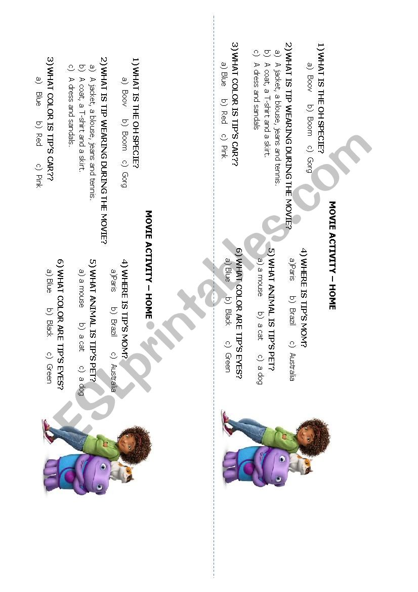 HOME ACTIVITY worksheet
