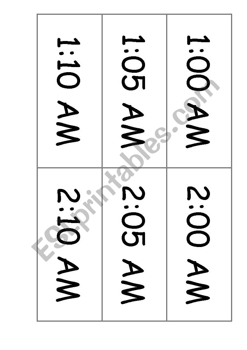 Simple Time Flashcards worksheet