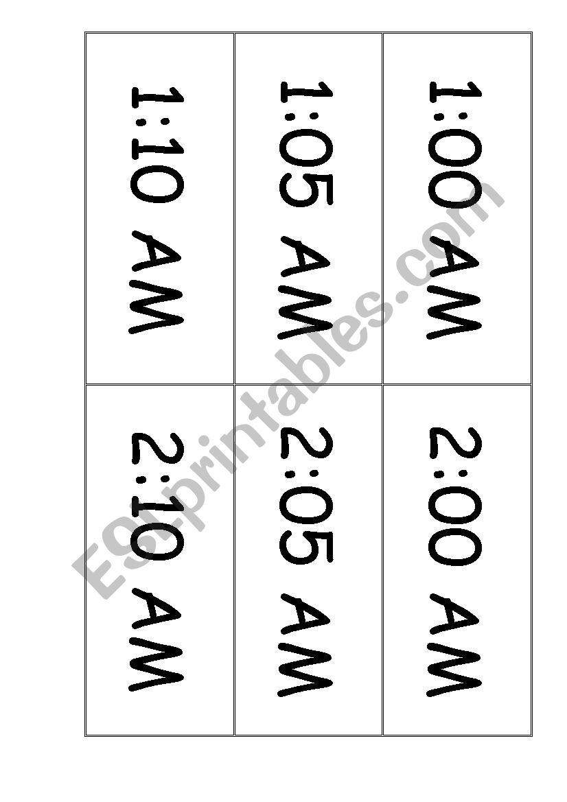 Simple Time Flashcards worksheet