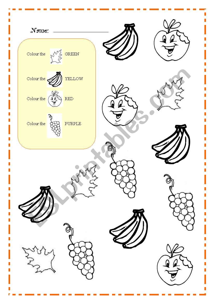 FRUITS & COLOURS  worksheet