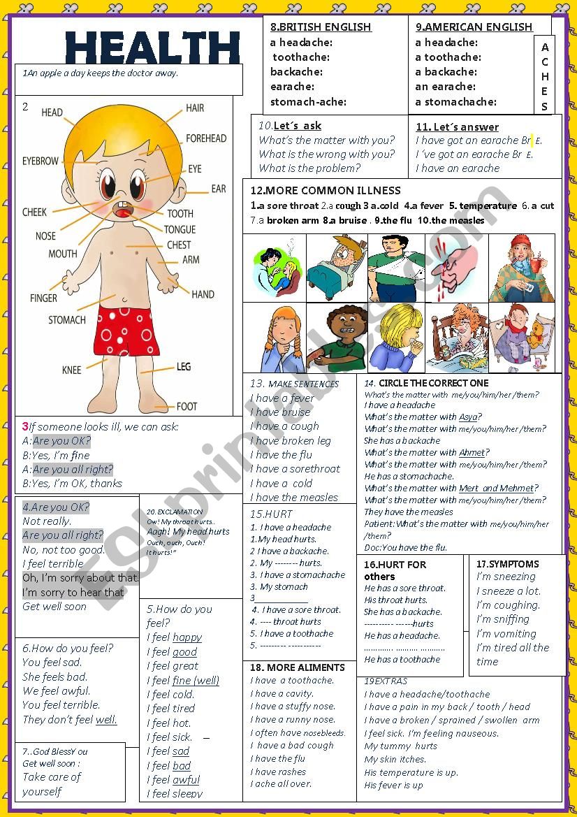 health education worksheets for high school