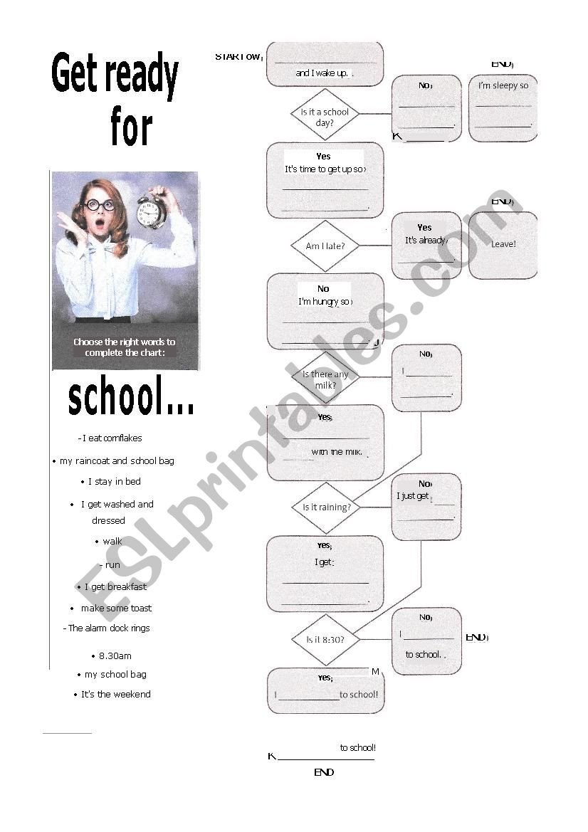 Get ready for school worksheet
