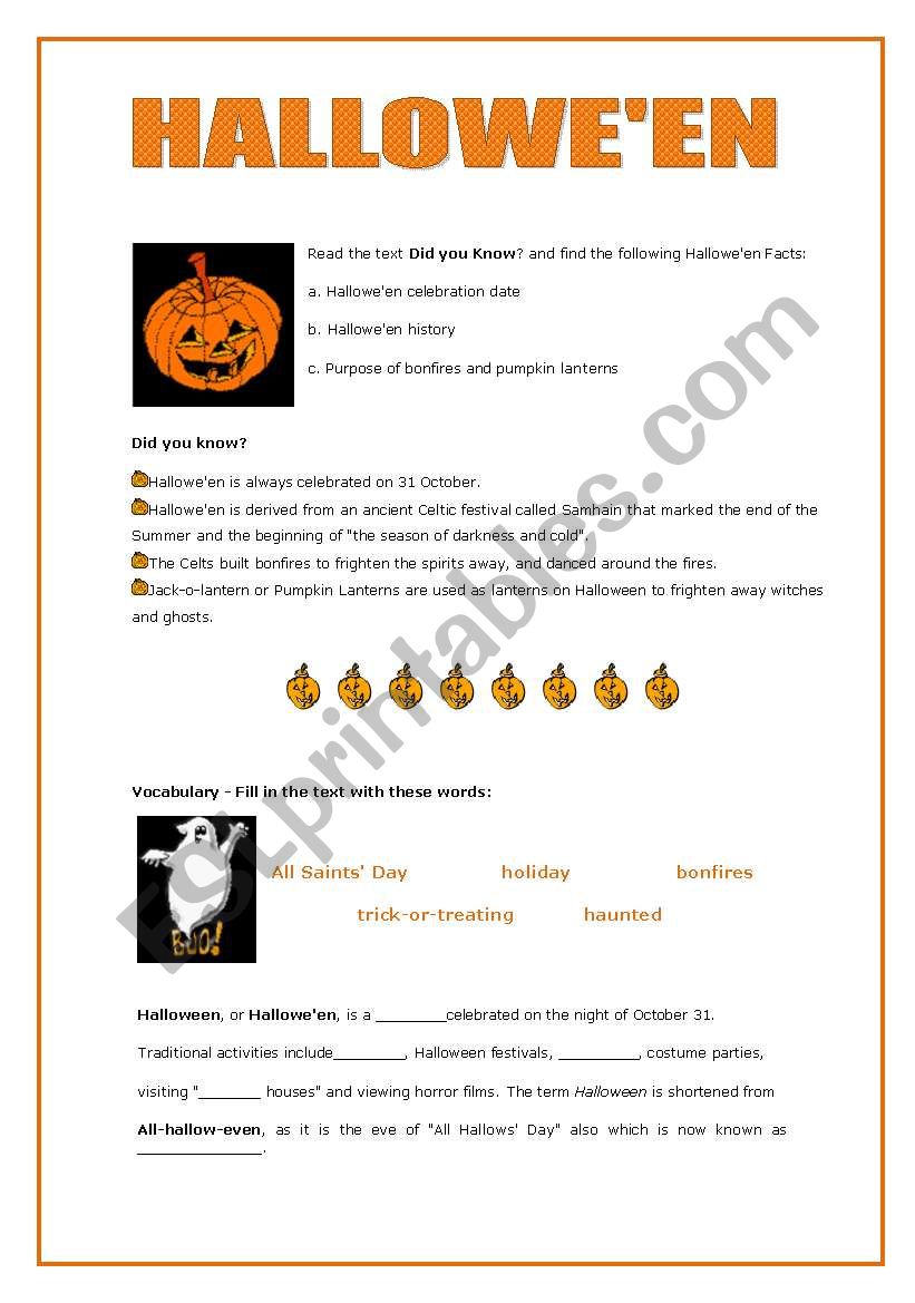 HALLOWEEN - VERY NICE WORKSHEET