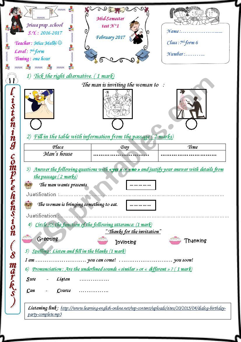 7th form Mid-Semester Test N2