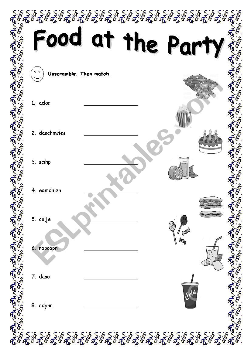 FOOD worksheet