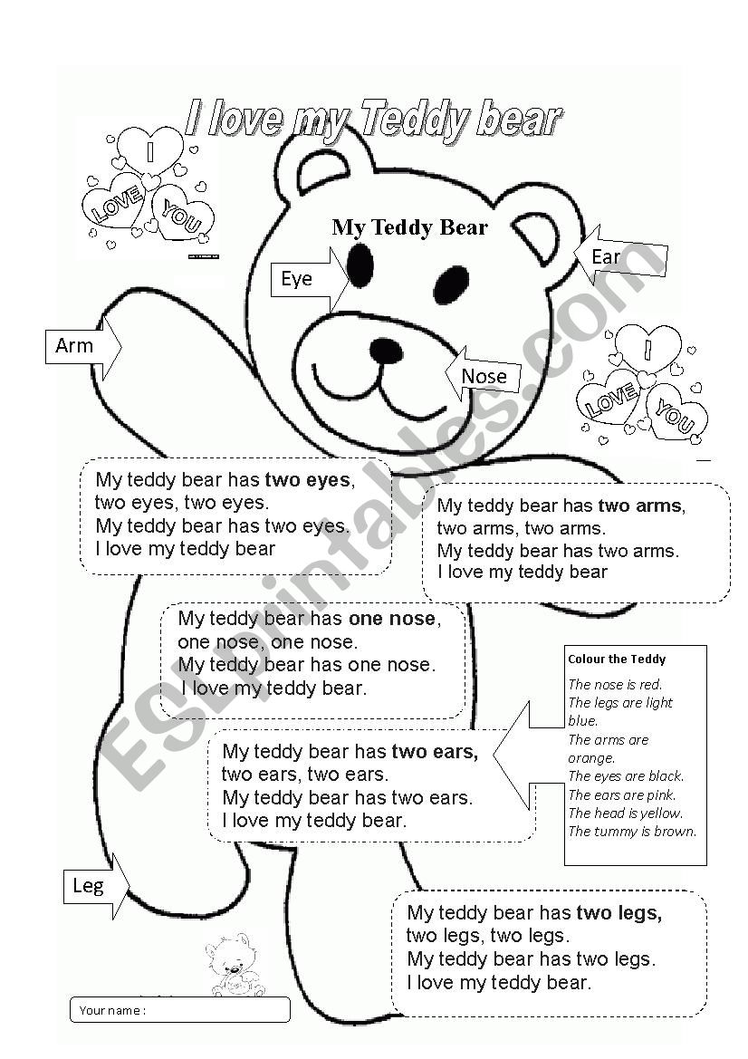 I love my Teddy Bear worksheet