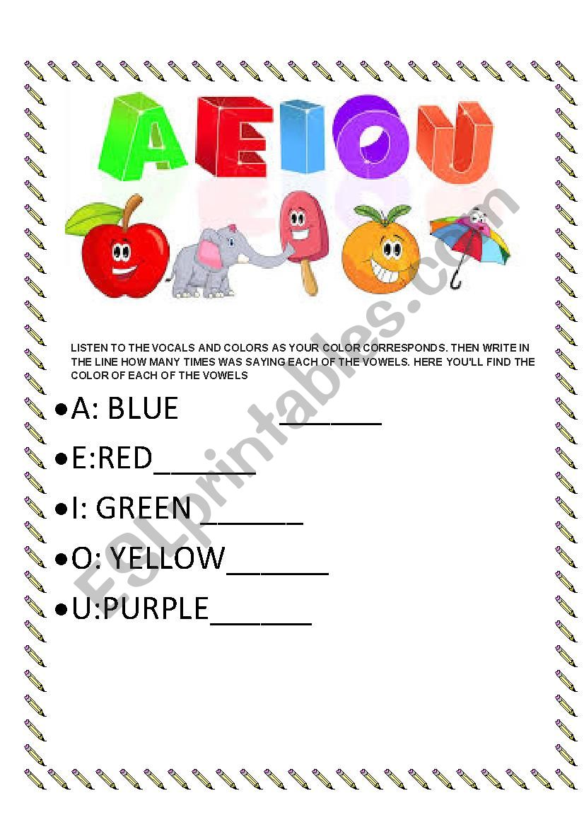 the vowels worksheet