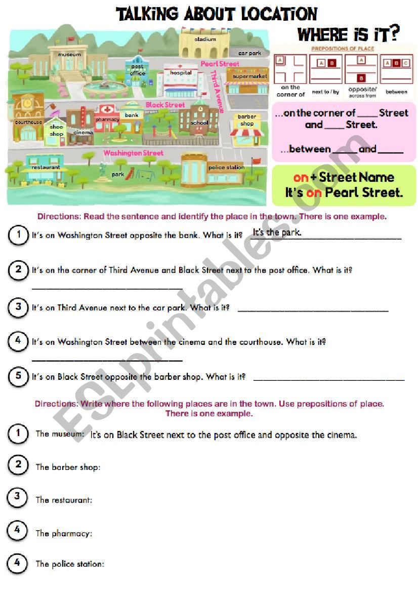 Where is it? worksheet