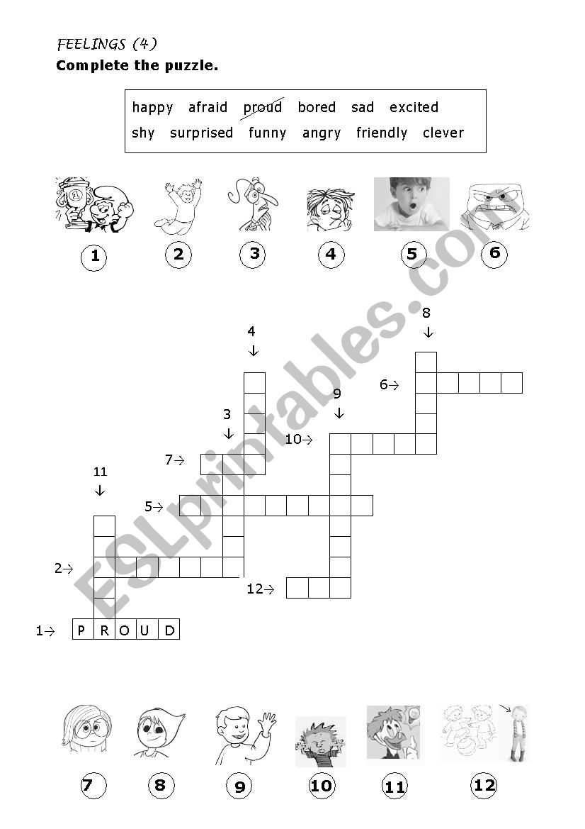 Feelings Puzzle worksheet