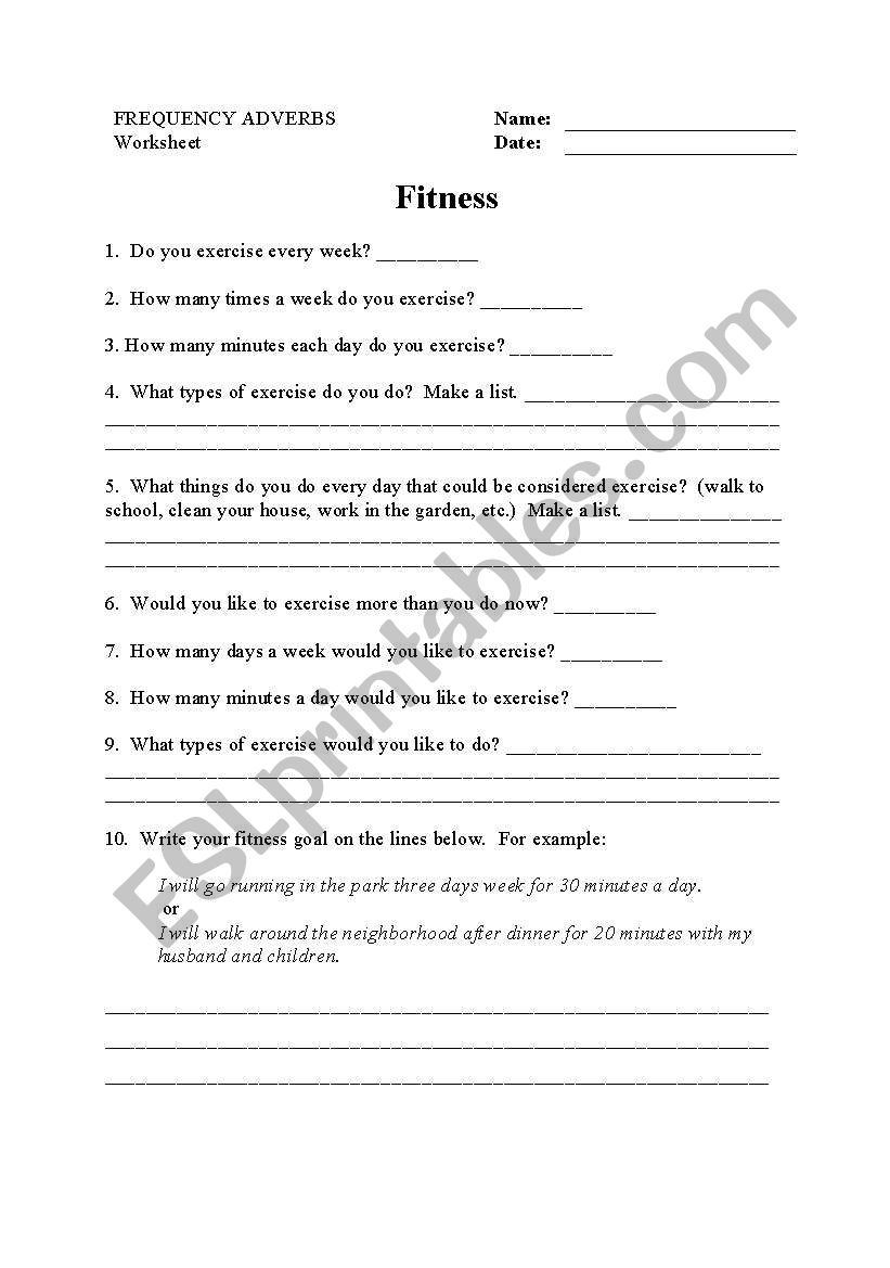 FREQUENCY ADVERB PRACTICE worksheet