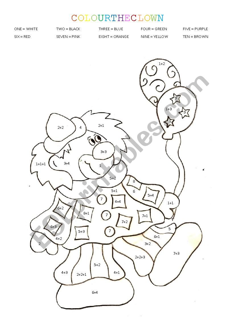 Carnival Clown Colouring Sheet