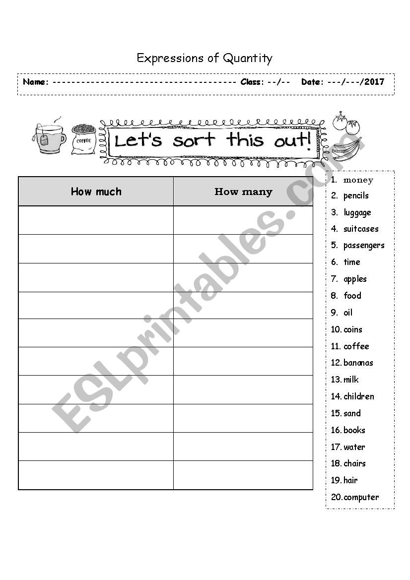 expressions of quantity (how much and how many)