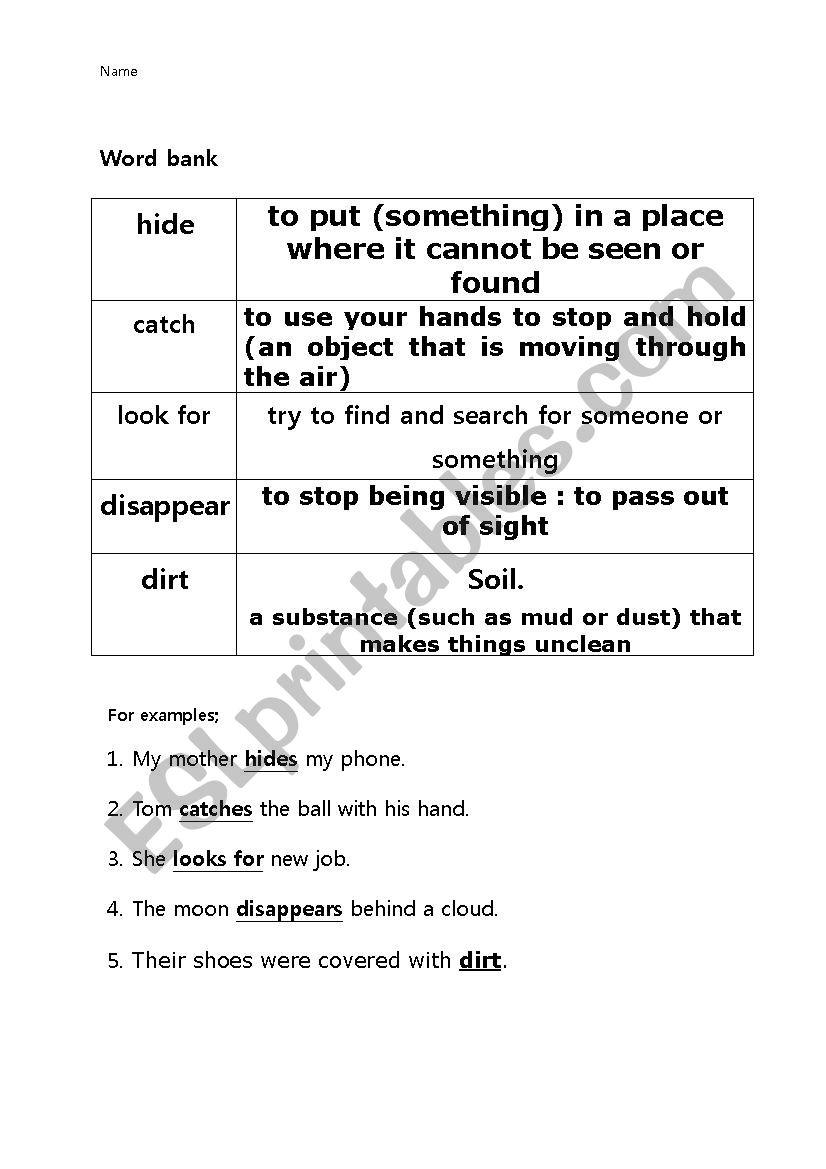 5voca pratice worksheet