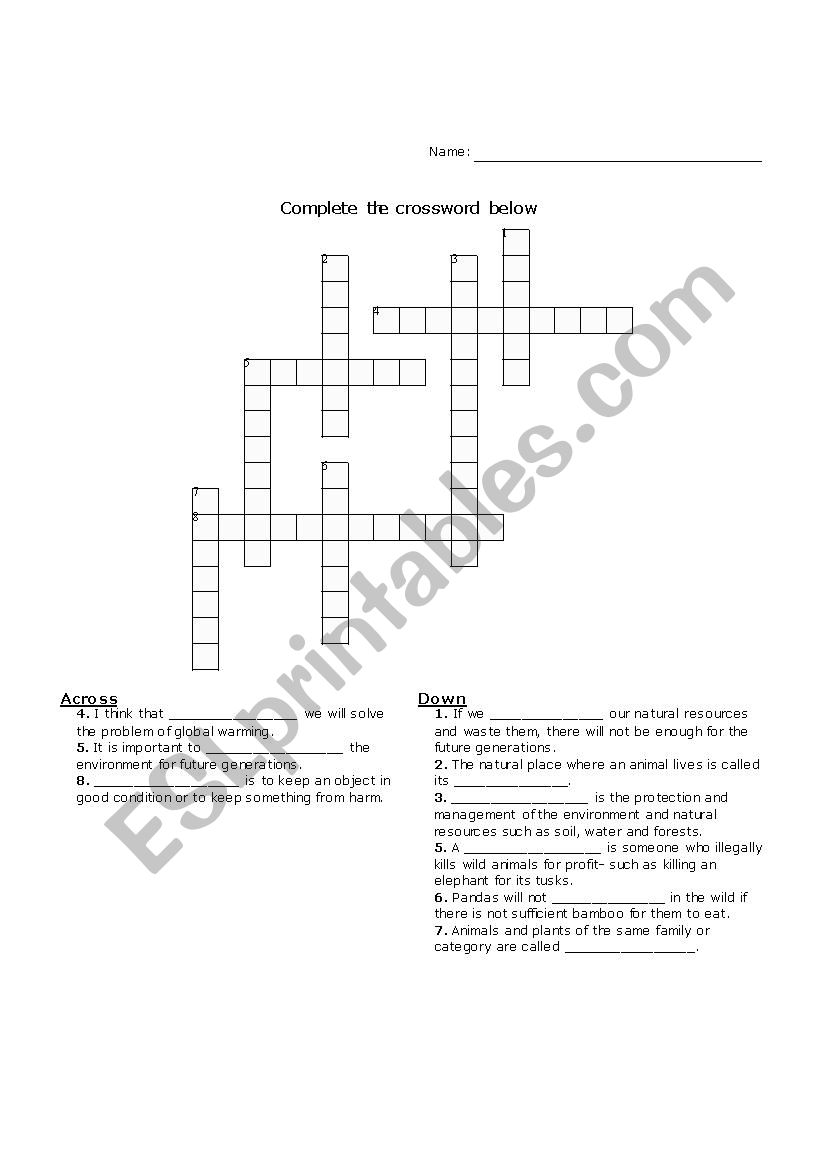 rubbish worksheet
