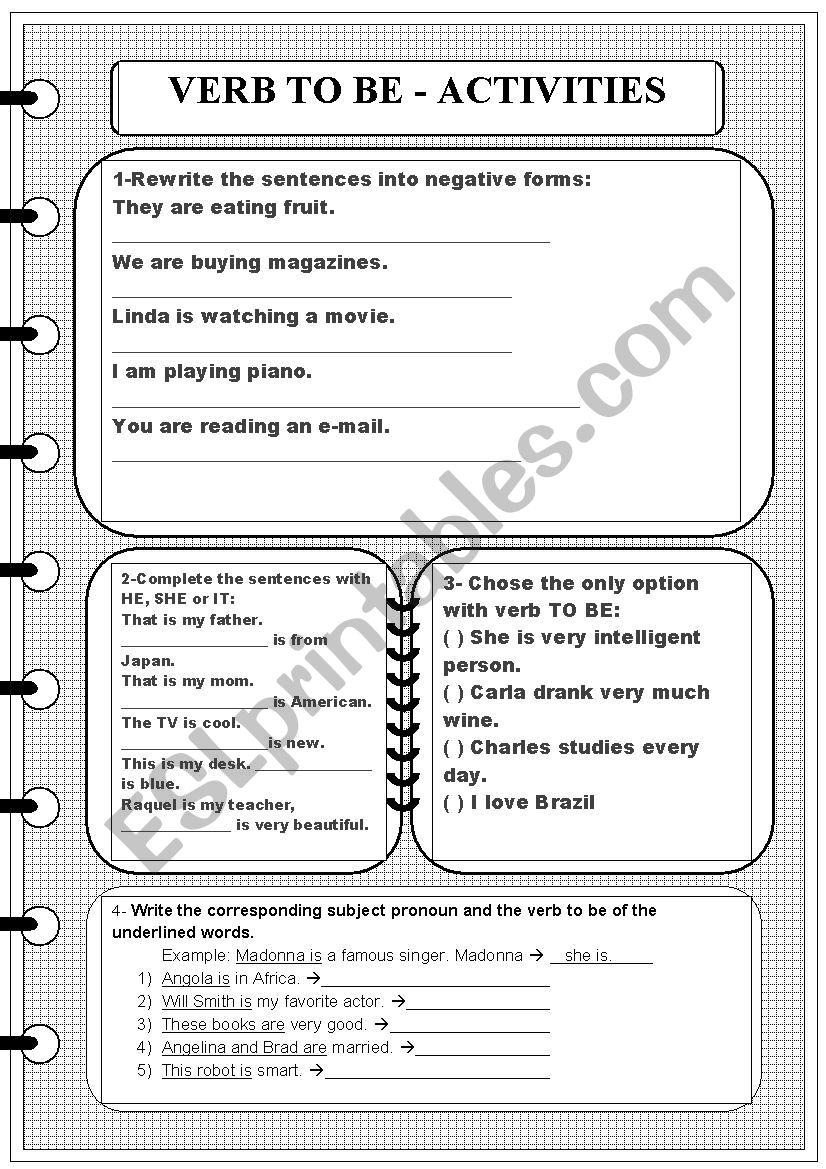 Verb To Be Review ESL Worksheet By Taismg