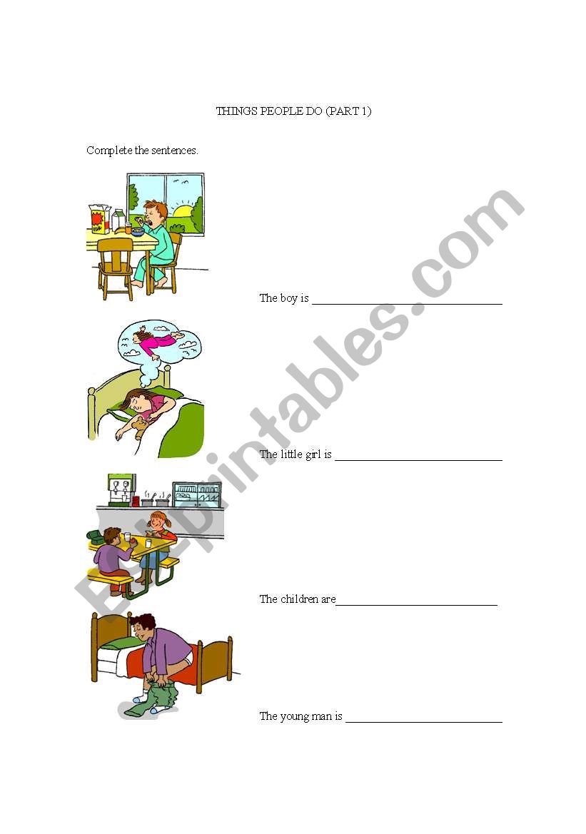 THINGS PEOPLE DO (PART 1) worksheet