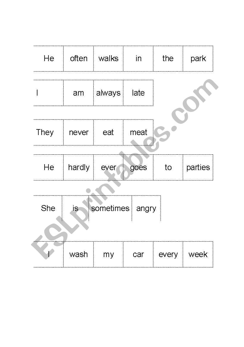 adverbs of frequency worksheet