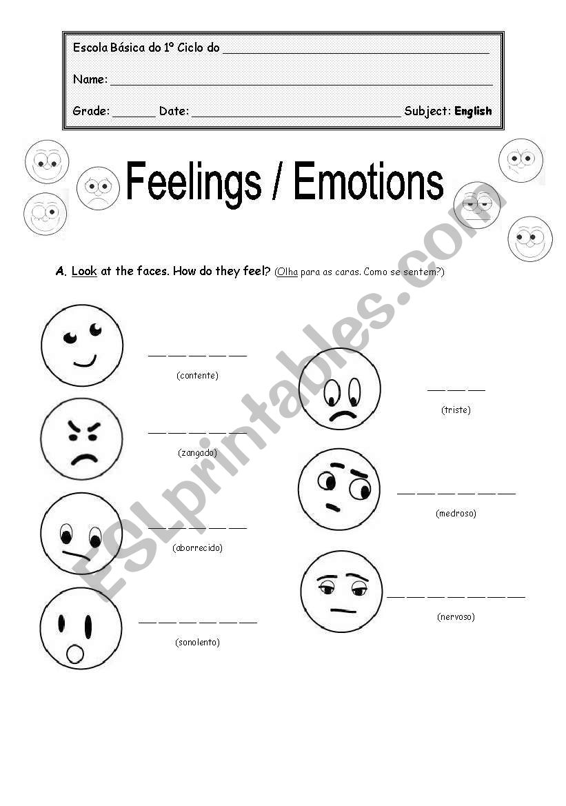 Emotions worksheet