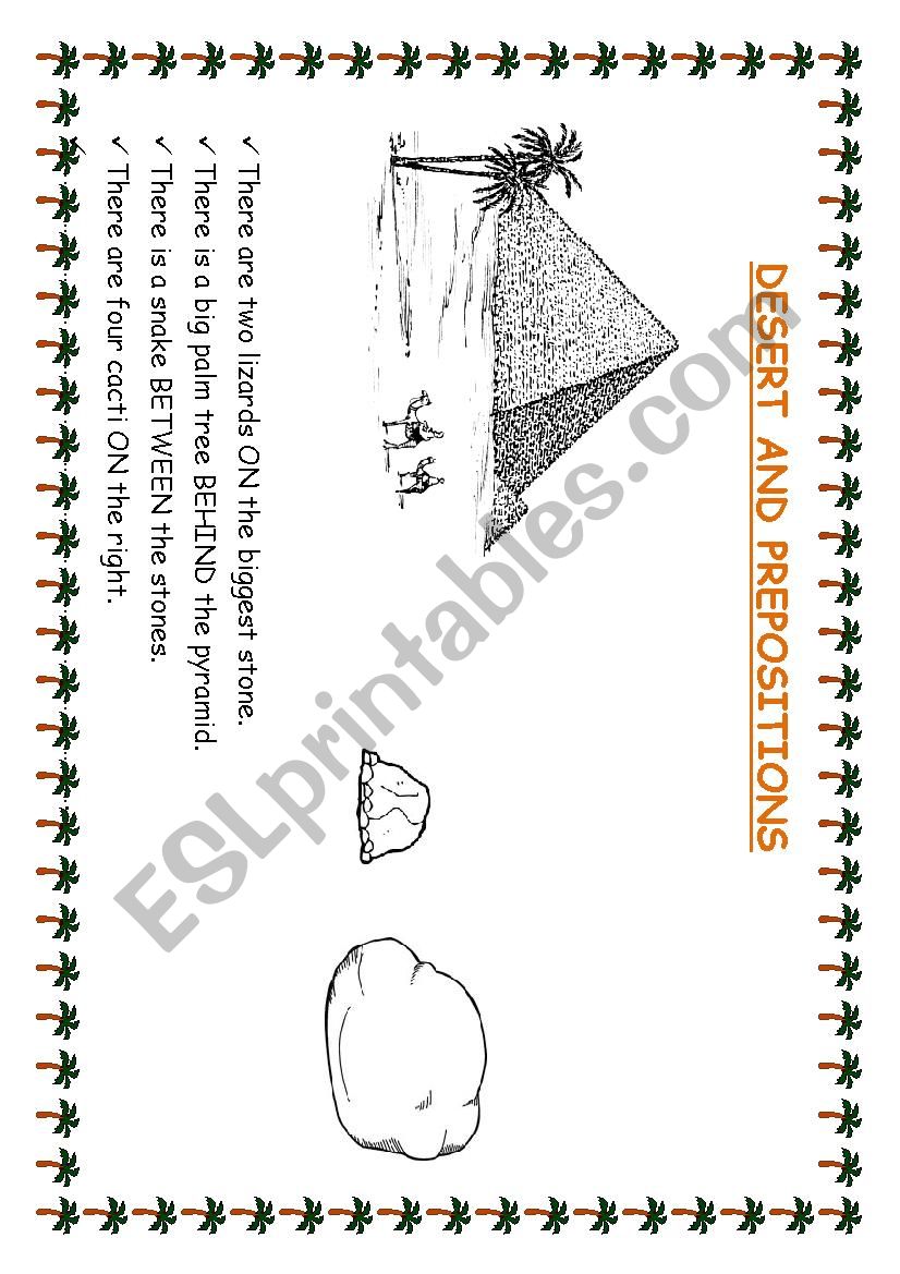 DESERT AND PREPOSITIONS worksheet