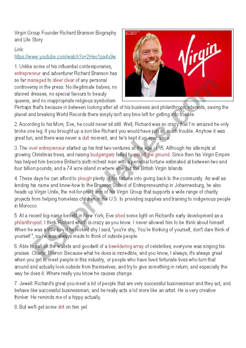 Virgin Group Founder, Richard Branson