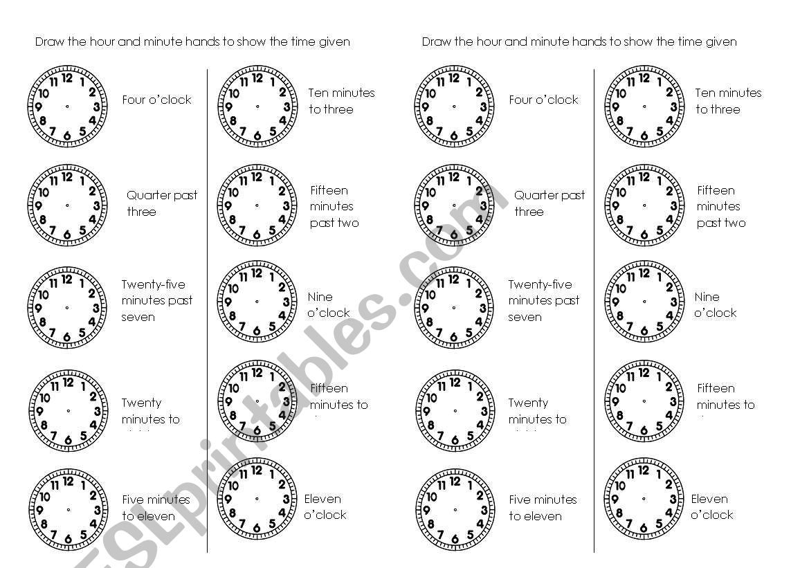 Draw the hour and minute hands.