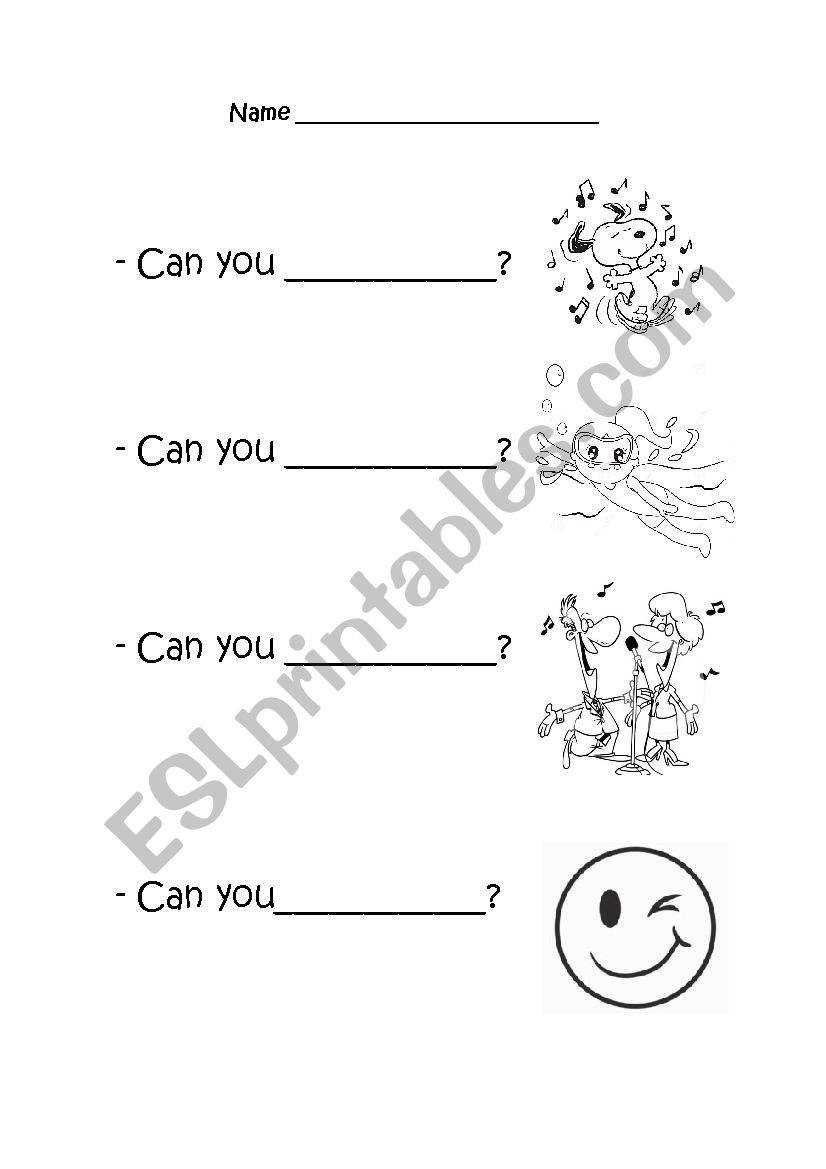 What can you do? worksheet