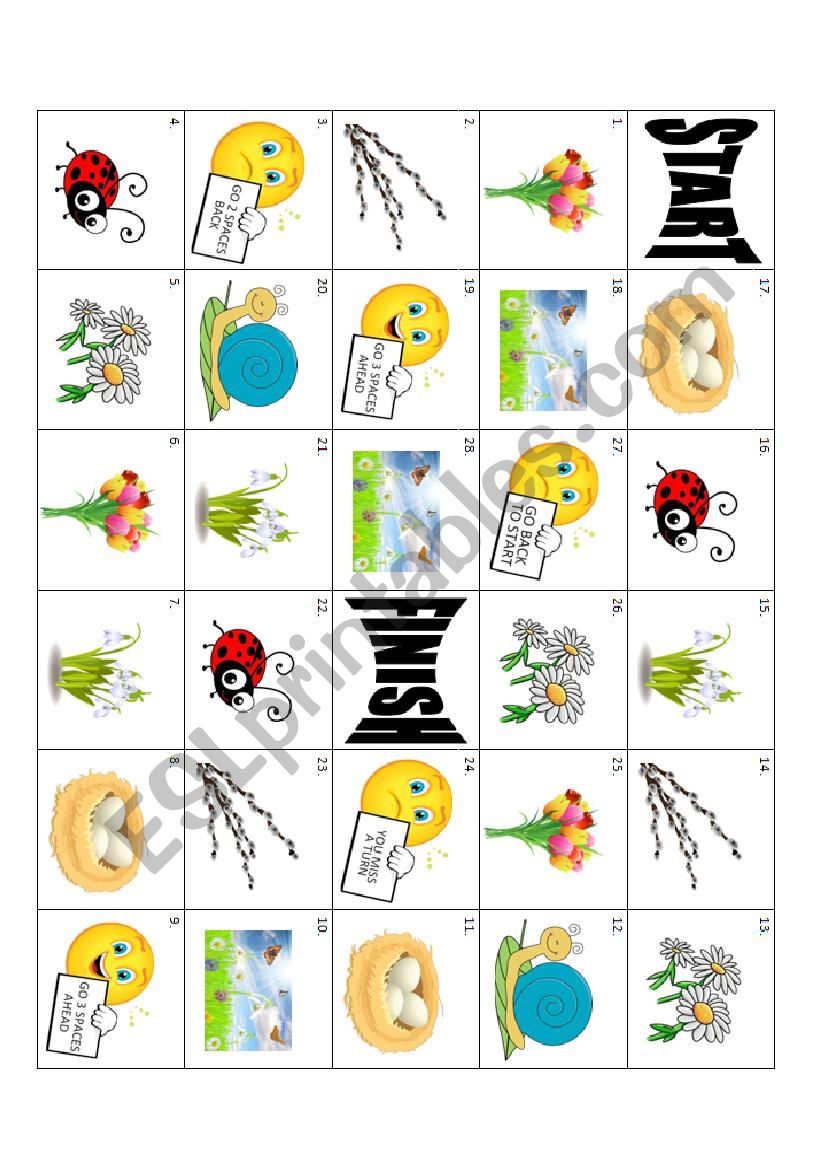 Spring boardgame worksheet