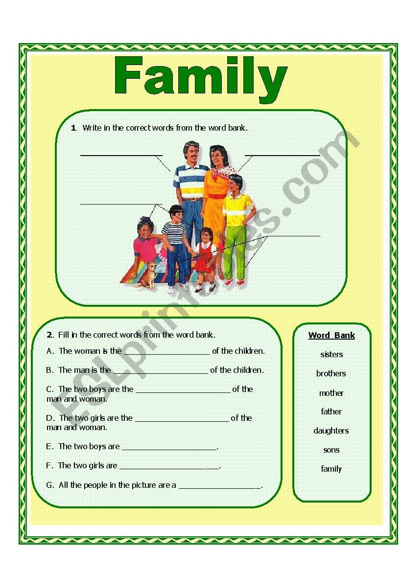 Family  worksheet