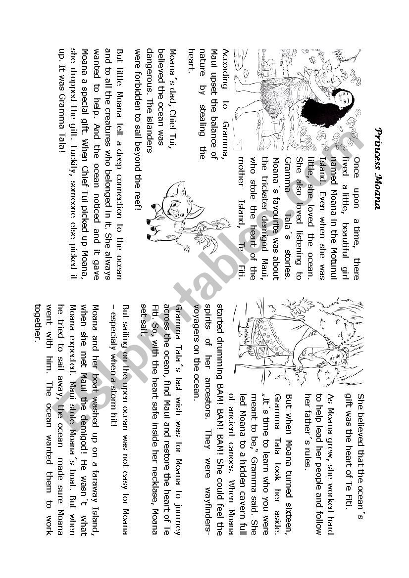 Princess Moana worksheet